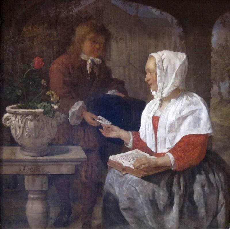 Gabriel Metsu A Girl Receiving a Letter oil painting picture